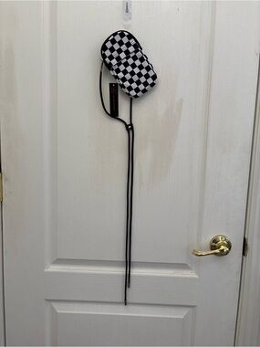 No boundaries Checkered Crossbody Pouch - Black & White